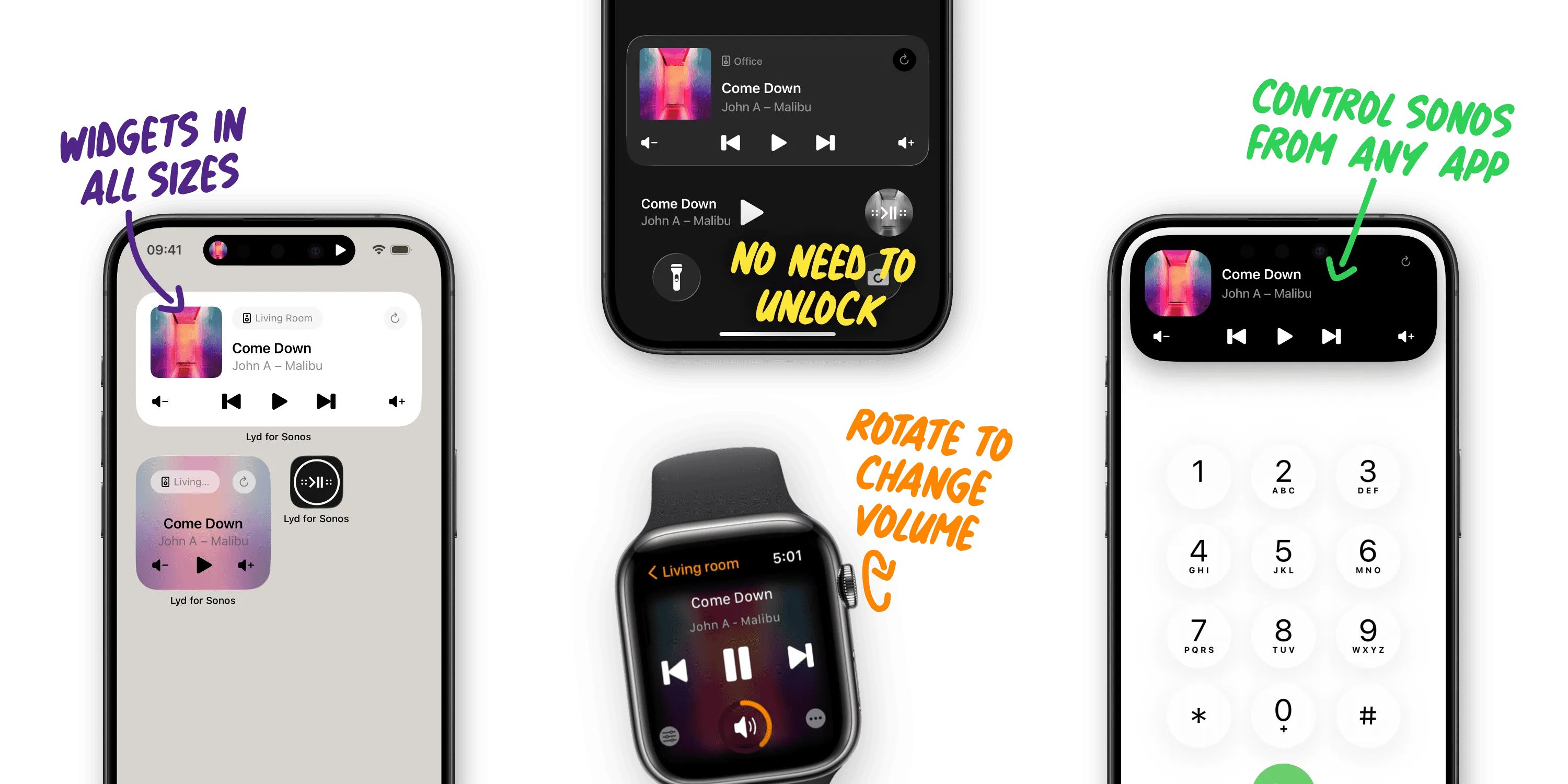 Lyd for Sonos on iPhone and Apple Watch